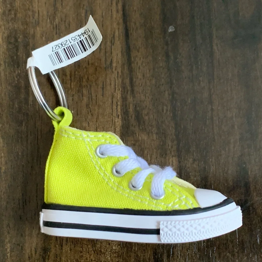 CONVERSE ALL STAR Chuck Taylor High Tops Yellow Canvas Keychain/ Bag Charm